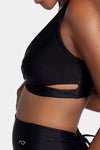 Aura7 Activewear crisscross malibu sports bra side profile close up