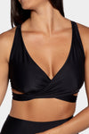 Aura7 Activewear crisscross malibu sports bra front profile close up